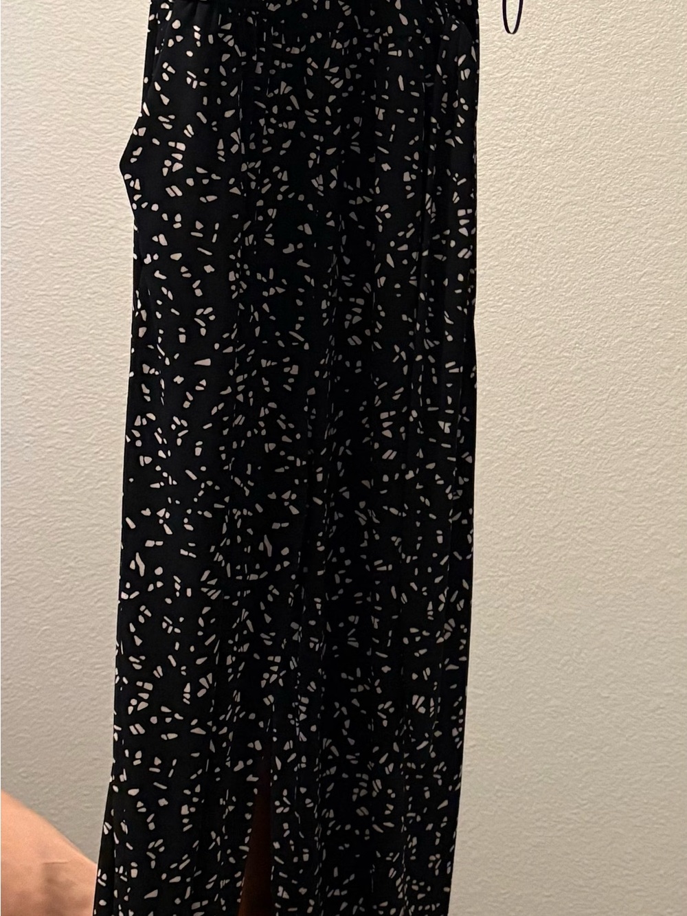 Kaileigh Black Maxi Dress with White Abstract Speckle